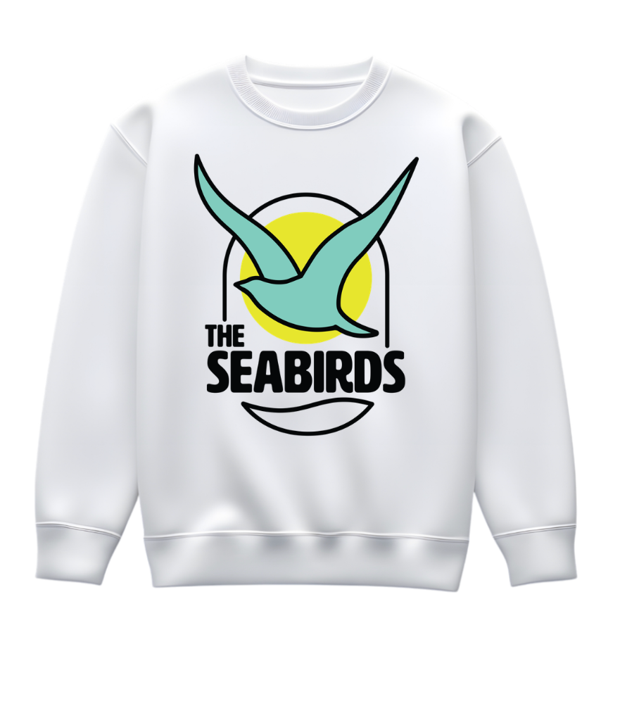 Seabirds Squad White Crew Neck Sweatshirt (Personalized)