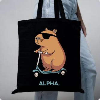 Capybara Scooter Tote Bag