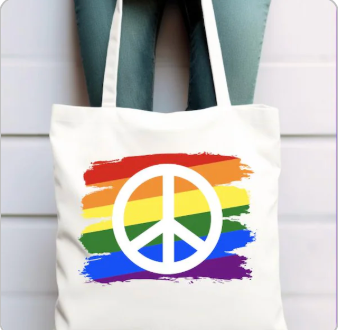 Rainbow Peace Tote Bag